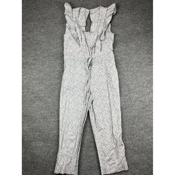 Rebecca Taylor Gray Floral Jumpsuit - Picture 1 of 9